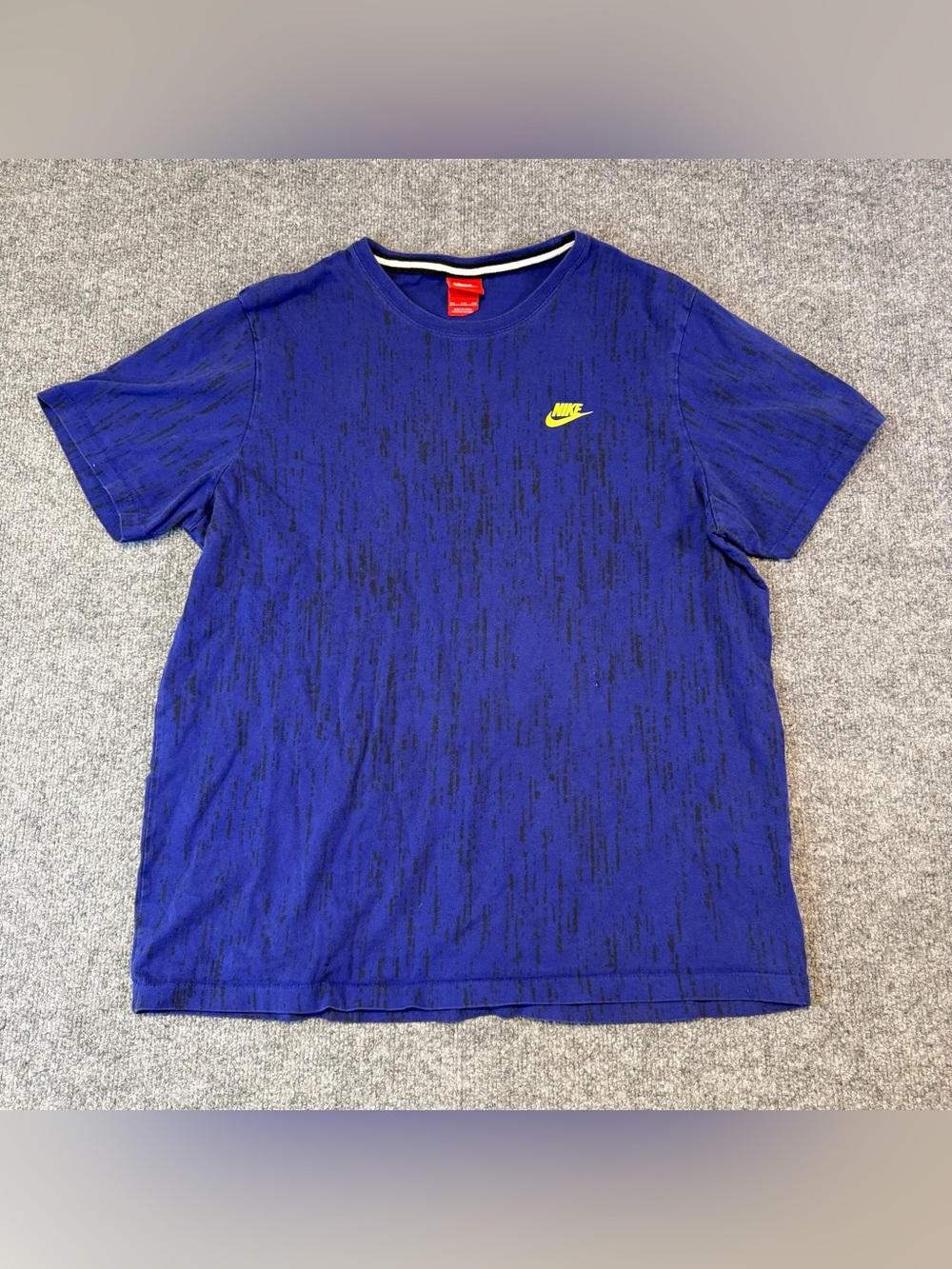 Y2K Nike Blue Graphic Pattern T Shirt XXL Embroidered Swoosh Streetwear